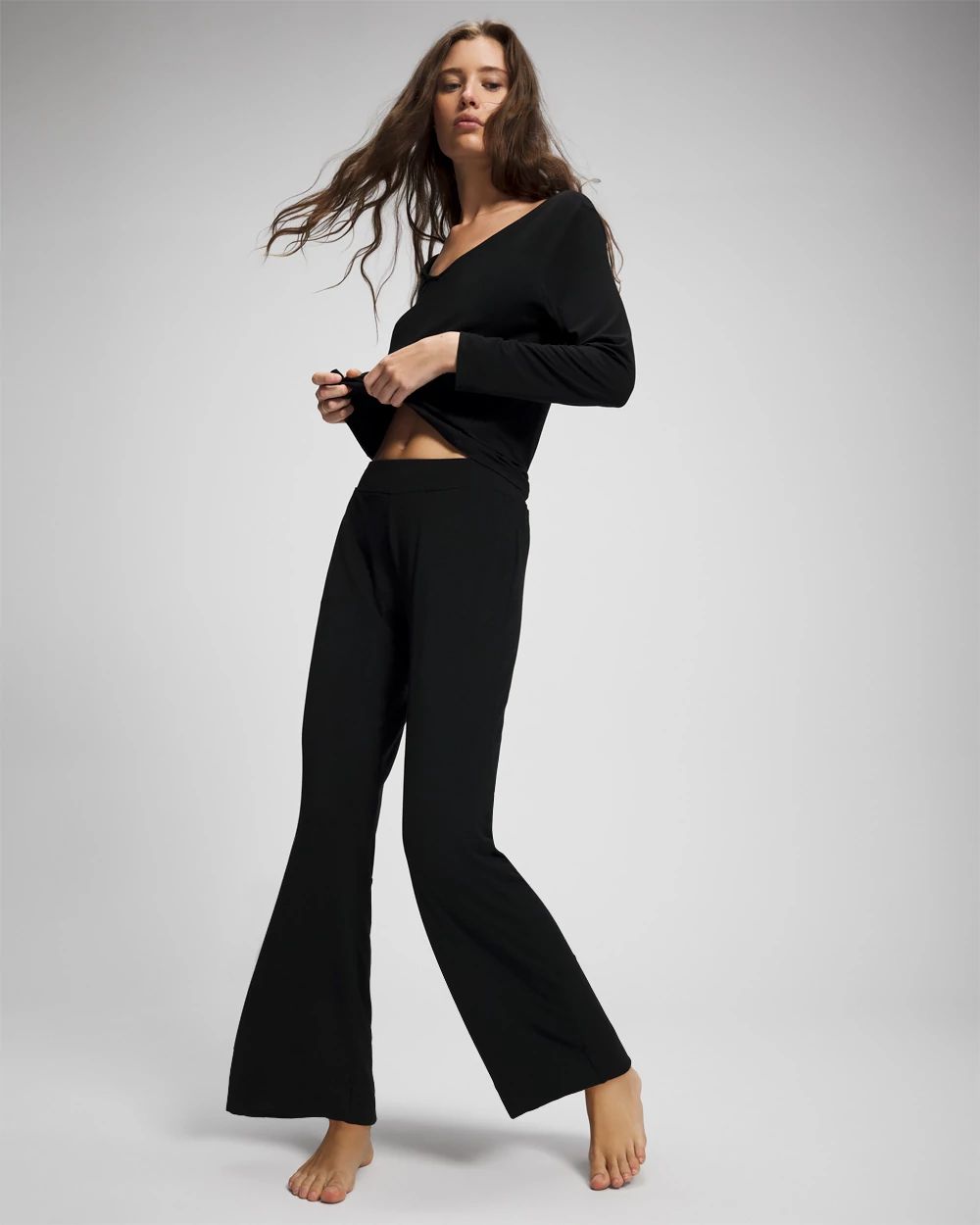 【Anyone more】Onni Summer Side Pintuck Snap Wide Pants Pintuck Wide-Leg Pajama Pants | Soma